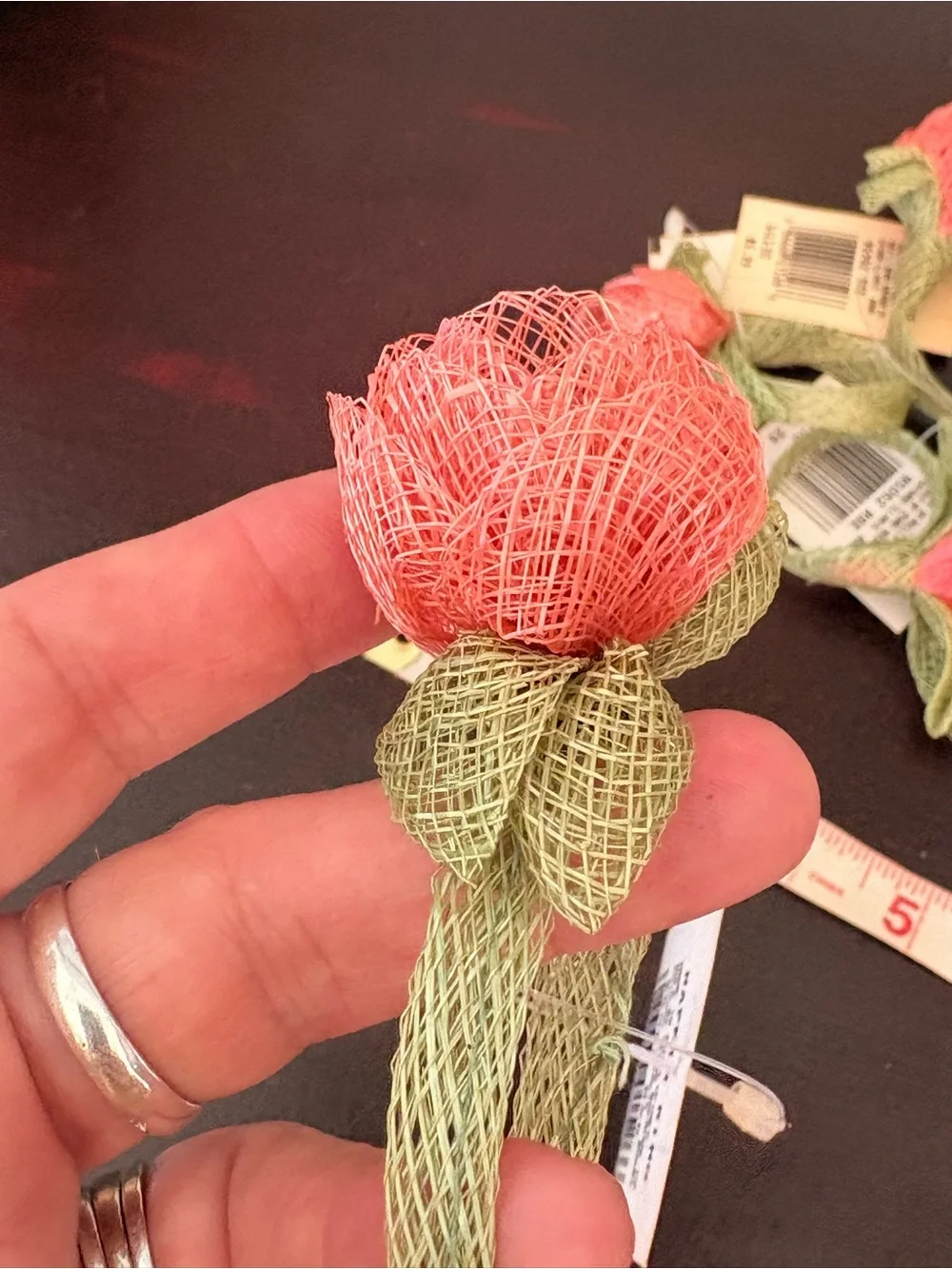 Sears, Roebuck & Co Vintage Floral Rose Napkin Rings set of 8